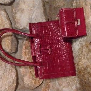 Liz Claiborne Scarlet Purse & Wallet set